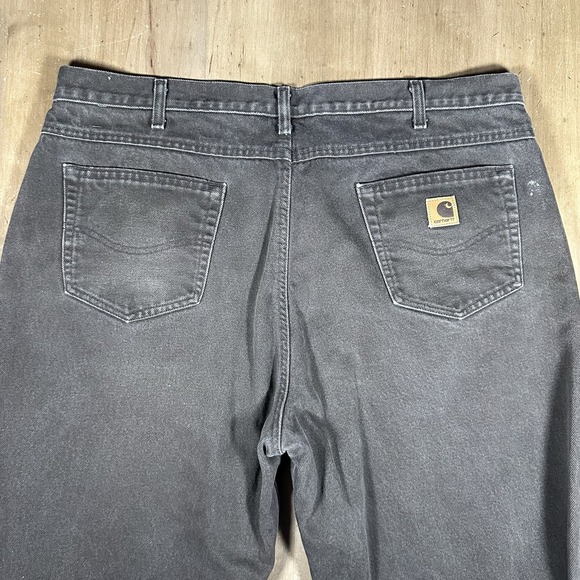 Vintage Carhartt Jean Pants Mens 42x32 Brown Denim Flannel Lined Work B162 DKB - Picture 10 of 12